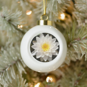Boule En Céramique Lotus, Nénuphar blanc flottant