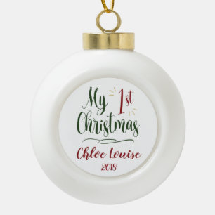 Boule En Céramique Ma première garde d'ornement personnalisé de Noël 