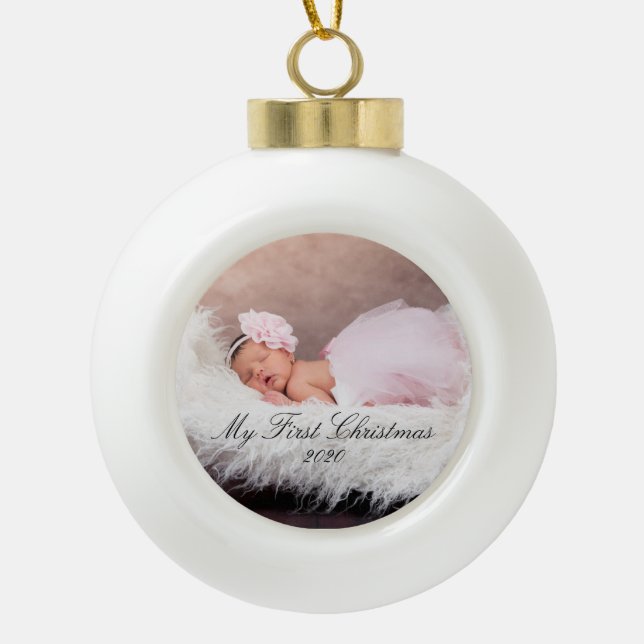 Boule En Céramique Ma première petite fille de Noël (Devant)