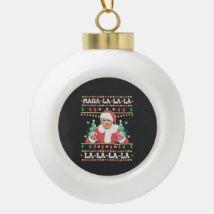 Boule En Céramique Maga La La La Trump Noël Inauguration 47e