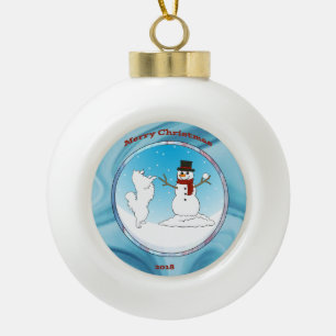 Boule En Céramique Magie Samoyée; L'ornement des Holiday Tree - La c