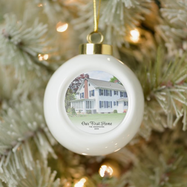 Boule En Céramique Maison Photo Notre Première Maison Noël (Arbre)