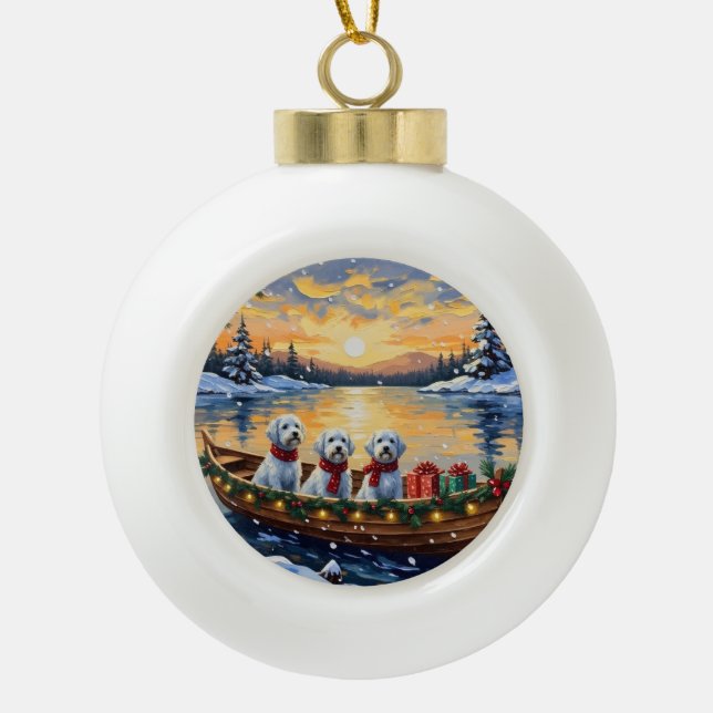 Boule En Céramique Maltese Christmas Boat Holiday (Devant)