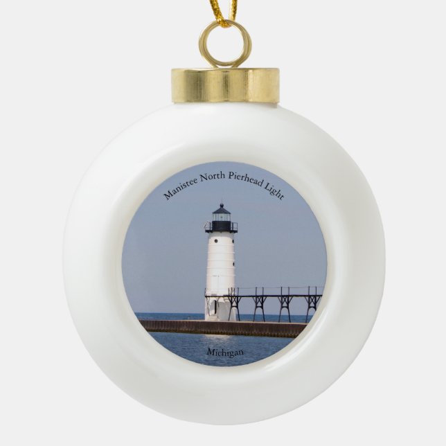 Boule En Céramique Manistee North Pierhead Light orament (Devant)