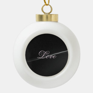 Boule En Céramique Mariage Calligraphie Vague Amour Gris Foncé Tendan