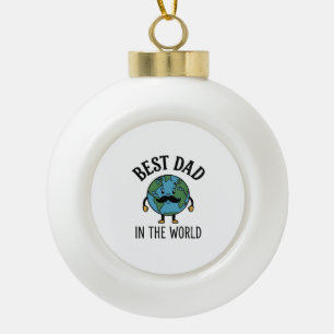 Boule En Céramique Meilleur Papa du Monde Earth Moustache Shirt Desig