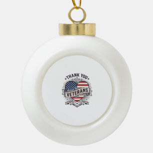 Boule En Céramique Merci aux vétérans pour leur cœur patriotique Vect