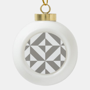 Boule En Céramique Motif de cube géométrique gris argenté