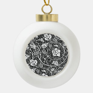 Boule En Céramique Motif de vigne de raisin noir et blanc de William