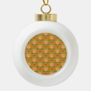Boule En Céramique Motif d'illustration traditionnel indien.