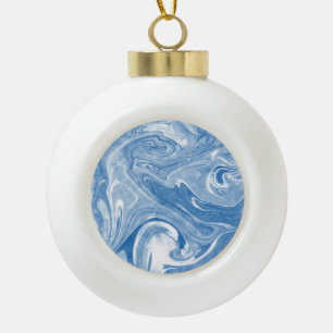 Boule En Céramique Motif en marbre coloré.