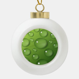 Boule En Céramique Motif Green Raindrop