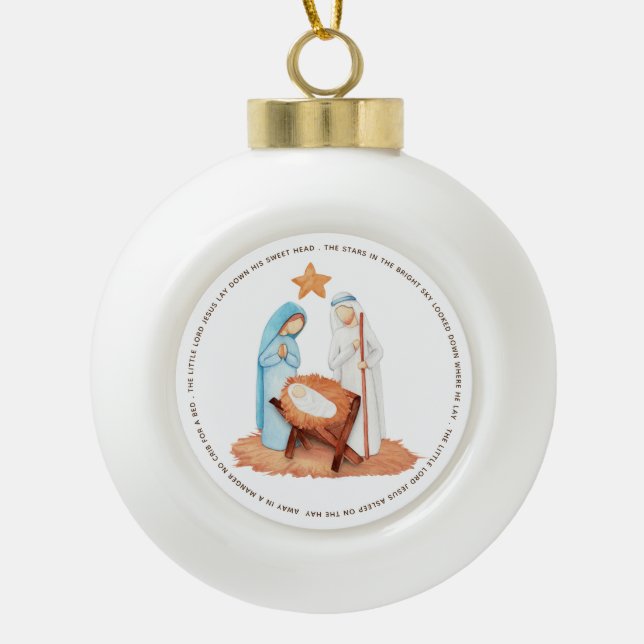 Boule En Céramique Nativité Éloignée Dans Les Paroles D'Un Manger (Devant)