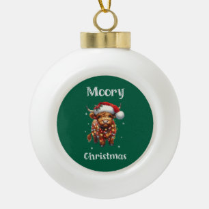 Boule En Céramique Noël à la vache des Highlands