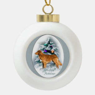Boule En Céramique Noël de tintement de chien d'arrêt de canard de 