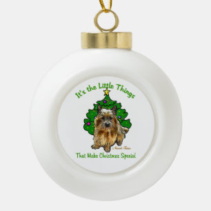 Boule En Céramique Noël des amoureux de Norwich Terrier