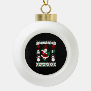 Boule En Céramique Noël Douille moche Flint Michigan