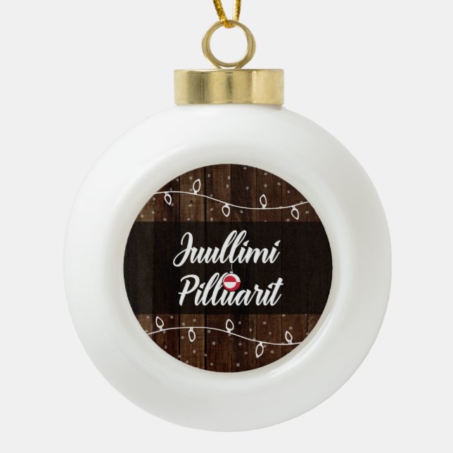 Boule En Céramique Noël Greenlandic de Juullimi Pilluarit Joyeux (Devant)