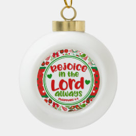 Boule En Céramique Noël Paisley Réjouissez-vous toujours dans le Seig