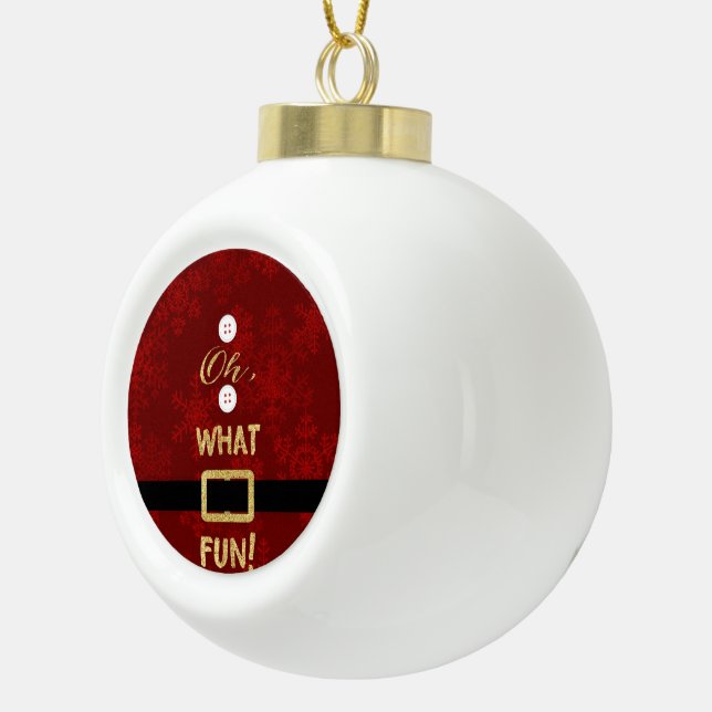 Boule En Céramique Noël Père Noël Suit Oh Quel Script Amusant (Droite)