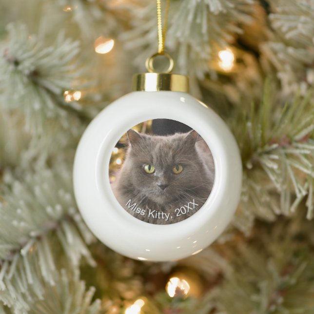 Boule En Céramique Noël personnalisé pour chien chat (Arbre)