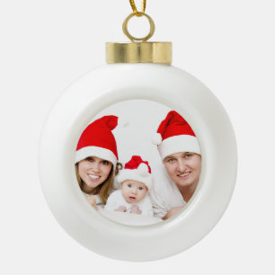 Boule En Céramique Noël photo personnalisée