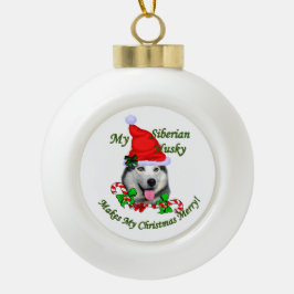 Boule En Céramique Noël sibérien Husky
