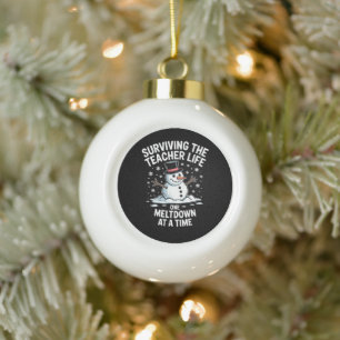 Boule En Céramique Noël Survivre à la vie d'enseignant Effondrement X