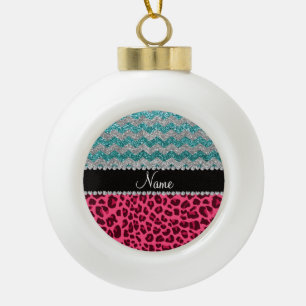 Boule En Céramique Nom léopard rose chevrons de parties scintillant t