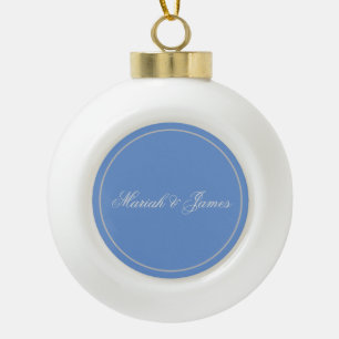 Boule En Céramique Noms minimalistes élégants en bleu clair Calligrap