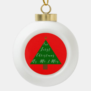 Boule En Céramique Notre premier cadeau de Noël nouvellement marié