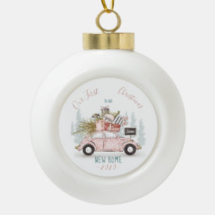 Boule En Céramique Notre premier Noël dans notre nouvelle voiture d'a