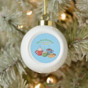 Boule En Céramique Notre Premier Noël En Tant Que Famille De Trois 20