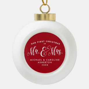Boule En Céramique Notre premier Noël nouvellement marié