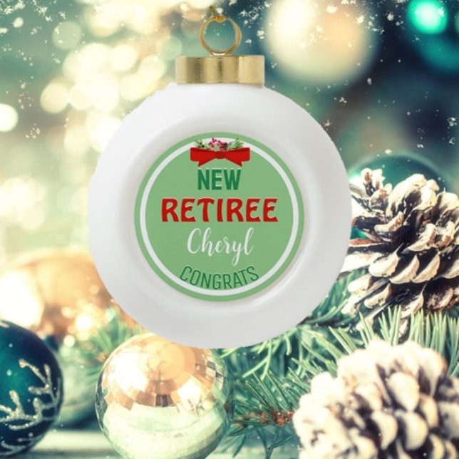 Boule En Céramique Nouvelle Retraite fête de Noël personnalisée (Créateur téléchargé)