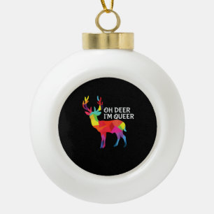 Boule En Céramique Oh cerf drôle queer pun conception de fierté LGBT