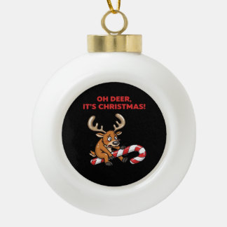 Boule En Céramique Oh Deer Its Christmas Stressed Reindeer With Sweet