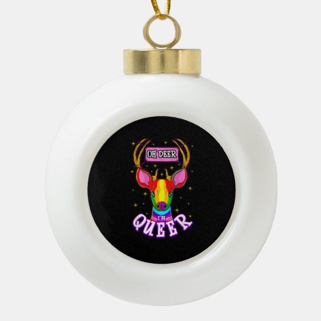 Boule En Céramique Oh Deer Queer Pride Month Celebration Gift  (Devant)