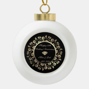Boule En Céramique Or Chic Tourbillon 50e Anniversaire de Mariage