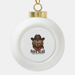 Boule En Céramique Ours Papa Ours Cowboy Patriotique Vintage Vector D