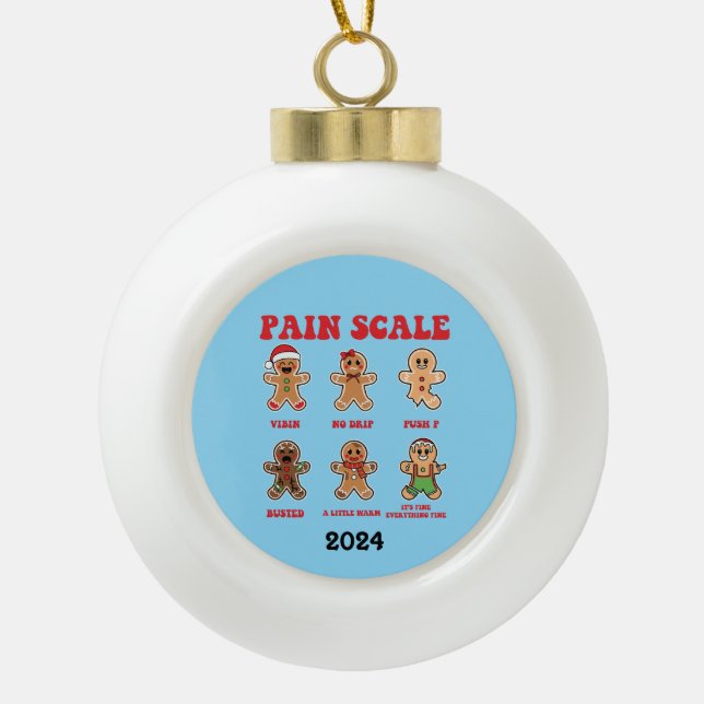 Boule En Céramique Pain d'épices Homme Infirmière échelle de douleur (Devant)