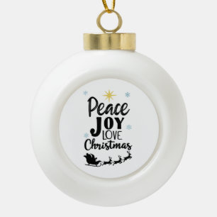 Boule En Céramique Paix Joie Amour Noël   Traîneau de Père Noël Moder