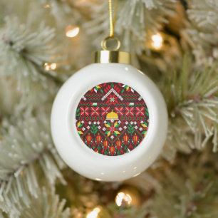 Boule En Céramique Palestine Tatreez Broderie traditionnelle