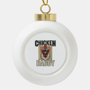 Boule En Céramique Papa Poule Drôle Coq Vintage Vecteur Chemise_1