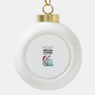 Boule En Céramique Paresseux de Noël dormant en vacances