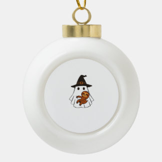Boule En Céramique Paresseux Halloween Fantôme Sorcière Chapeau Amour
