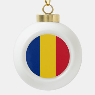 Boule En Céramique Patriotique roumain de drapeau de la Roumanie
