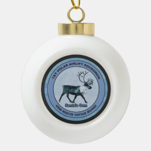 Boule En Céramique Père Noël 1er Polar Airlift Sqdn - Subduit