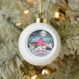 Boule En Céramique Père Noël Agritourisme Noël Rustique vacances