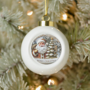 Boule En Céramique Père Noël Festive Cheer" - Noël classique